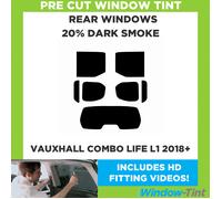 Per Opel Combo Life L1 2018 + Pre Taglio Pellicola Finestrini Post. 20% Dark
