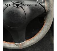 Per Opel Manta A Grigio Perforata Volante IN Pelle Cover Arancione Doppio Stch