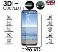 Per OPPO A72 Completo Cover 3D Vetro Temperato 9H Proteggi Schermo Nero / Clear
