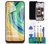 Per OPPO Realme C31 2022 Sostituzione dello schermo per Realme C31 Display LCD per Realme C31 Touch Screen Digitizer RMX3501 Kit di parti di riparazione di assemblaggio con telaio (nero)