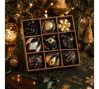 Per Ornamenti Natalizi per Oro Nero Set 9 3,14 Pollici Plastica per decorazione