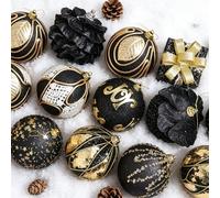 Per Ornamenti Natalizi per Oro Nero Set 9 8cm 3,14 Pollici Plastica Decorazion