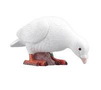 Per ornamenti per piume bianchi in resina artificiale, per uccelli di piume bianchi ad alta simulazione, colombe bianche, per la decorazione da giardino e per la casa (Piccione bianco con testa giù