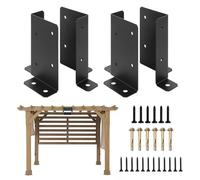 per pali in legno, 4 pezzi, supporto in cemento resistente per portico, patio, pergola, gazebo, ringhiera, terrazza, installazione di cassette postali