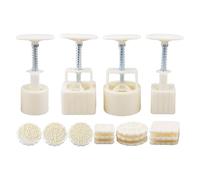 per Pasticceria - 4 Pezzi in Acciaio per Alimenti con Motivi - per Dolci per Moon Cake,per Pasticceria Dessert Snack Cucina Casa Festa di Metà Autunno Compleanno Principianti Famiglia