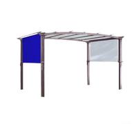 Per patio e terrazza pergolato copertura ombra baldacchino uso esterno, costruito in tessuto traspirante con aste ponderate per una maggiore stabilità in caso di vento (blu)