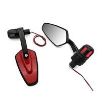 Per Per Versys 650 Z900 Z1000 Per Suzuki Africa Twin 22mm Vista Posteriore Del Motociclo Handle Bar End Specchi Specchietto Laterale Indicatori Di Direzione compatibili(Rosso)
