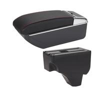 Per Peugeot 2008 Auto Bracciolo Scatola Immagazzinaggio Posacenere Retrofit Parti Interni Dettaglio Accessori 2019-2024(D1 Black red No USB)