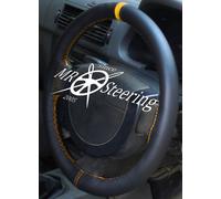 Per Peugeot 307 Nero Originale Volante IN Pelle Cover + Giallo Cinturino 2001-08