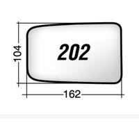 Per Peugeot 405 fino a 1990 Vetro di Ricambio Dx per Specchio Retrovisor 162x104