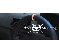 Per Peugeot Boxer Van 05+ Vera Volante IN Pelle Nera Cover + Beige Cinturino