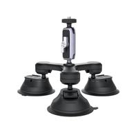 Per PGYTECH Supporto a ventosa per auto a tre bracci, regolabile a 360 gradi, per action cam, GoPro, Insta360, morsetto per telefono