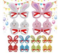 per Photobooth per Pasqua | 12 pezzi decorazioni per feste brillanti divertenti, occhiali con paillettes di Pasqua | per compleanno, festa di giorno delle foto Cosplay donne adulte