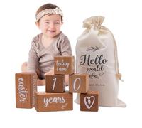 per pietre miliari per bambini: di legno per età mensile, design a luna piena, accessorio fotografico educativo | Materiale selezionato, traguardi per bambini, memoria di foto