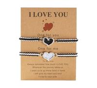 Per Più Con Elastico Gioielli Amore Cuore Coppia Relazione String Rope Bracciali Nero Rosso Woven Perizoma Pinky Promessa Anniversary San Valentino Per Braccialetto San Valentino Messaggio Con