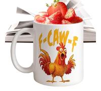 per polli dei cartoni animati - 350 ml in ceramica con stampa del rubinetto, contenitore divertente per bevande, per latte, succhi di frutta, caffè, cioccolata calda come regalo per bambini