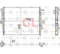Per Porsche Cayenne 2010-2014 Radiatore Motore Raffreddamento 7P0121253A Nuova