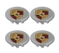 Per Porsche Coprimozzo In Lega x4 Argento 76mm 911 718 Boxster Cayman