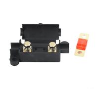per portafusibili midi 40 A con accessori termorestringenti, scatola dei fusibili in linea in ABS + rame per 12 V/24 V/32 V DC, adatto per roulotte, marine, industria e sistemi audio (50 A, rosso)