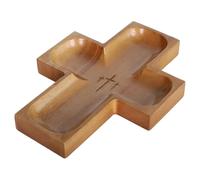 per preghiera, religioso in legno, centrotavola rustico, bacino da portata di grande capacità, design decorativo intagliato a croce, per casa e cucina, dimensioni colazione giornaliera
