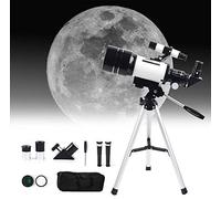 per principianti 150X-15X, rifrattore HD da 70 mm per astronomia per adulti, cannocchiale per principianti con treppiede, supporto per telefono, cercatore, filtro lunare, zaino.