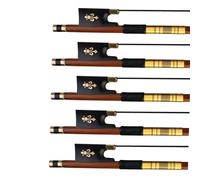 per principianti archetto violino 5 Pz/1 Set Arco Nero Crine Ebano Fleur-de-lis Intarsio Per Violino 4/4