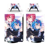 Per PS5 Skin Disc Edition Anime Console E Controller Vinile Cover Skin Wraps Per PS 5 Disc Version(0437) Senza Bolle Senza Schiuma Antigraffio(Color:5)