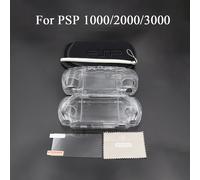 Per PSP 1000 2000 3000 Custodia da trasporto Custodia con cordino da polso Cover rigida trasparente Shell e pellicola protettiva per schermo
