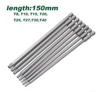 per punte per torx 150mm Extra Lunghe 8 T8-T40 per punte per | Acciaio 60HRC, trattamento per termico speciale, doppia durata, punta magnetica, uso industriale