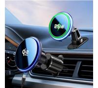 Per Qi2.2 25W MagSafe Wireless Car Charger Mount con RGB Luce Magnetica | Supporto magnetico per telefono a ricarica rapida per iPhone 17 Pro Max 16 15 14 13 12, Galaxy S26 Ultra, Pixel 10 Pro