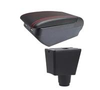 Per R&enault Per Logan Per Sandero 2 Auto Bracciolo Scatola Centro Scatola Di Immagazzinaggio Interno Scatola bracciolo auto(H linea rossa 4USB)