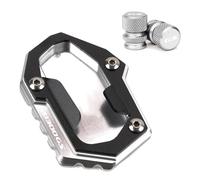 Per R1300GS ADV 2023 2024 2025 CNC Motorcycle Kickstand Pad Foot Side Stand Extension Plate Tire Valve Caps(1Set-Silver)