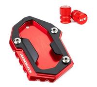 Per R1300GS ADV 2023 2024 2025 CNC Motorcycle Kickstand Pad Foot Side Stand Extension Plate Tire Valve Caps(1Set-Red)