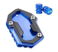 Per R1300GS ADV 2023 2024 2025 CNC Motorcycle Kickstand Pad Foot Side Stand Extension Plate Tire Valve Caps(1Set-Blue)