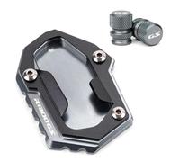 Per R1300GS ADV 2023 2024 2025 CNC Motorcycle Kickstand Pad Foot Side Stand Extension Plate Tire Valve Caps(1Set-Grey)