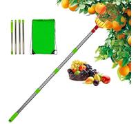 per Raccogliere Mele con cestello - Raccoglitore di Frutta telescopico in Acciaio con cestello - Frutta antiruggine Rimovibile Portatile per Pera, Arancione, Limone, Prugna, Albicocca