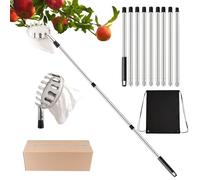 per raccolta di frutta con cestino - Asta telescopica da raccogliere con cesto di raccolta - Attrezzatura ergonomica per raccolta all'aperto giardino agricoltura