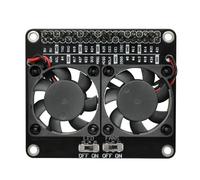 Per radiatore a doppia ventola Raspberry Pi 4B/5B con LED verde