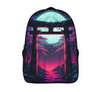 per ragazz ragazze zaino scuola montagna al neon tracolla regolabile scuola satchel 3d stampato 2 scomparto porta torii grande capacità casual zainetto-16，per adolescenti adulti escursionismo