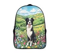 per ragazzi e ragazee zaino per la scuola 2 scomparto confine pastorale tracolla regolabile zaino scuola stampato in 3d cane collie grande capacità zainetto-16,per studenti delle scuole