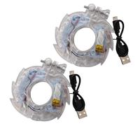 Per Raggi Bicicletta,Illuminazione LED Ricaricabile Sette Colori - 2 Pezzi Lampada Torcia USB Per Ruota Bicicletta,Per e Posteriore Strada Escursionismo Campeggio Adulti e