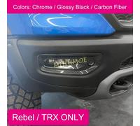 Per Ram 1500 Rebel TRX 2019-2024 Finiture di copertura della lampada della luce di nebbia del paraurti anteriore in fibra di carbonio