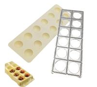 per ravioli - Macchina per pasta - Stampo per, vassoio quadrato autentico extra large e pressa con 12 cavità, kit per pasta multifunzionale per ravioli italiani, e wonton