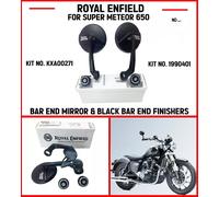 Per Reale Enfield Barrette Taglio Specchio & Nero Finiture Per Super Meteor 650