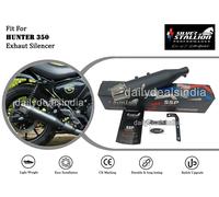 Per Reale Enfield Cacciatore 350 Silver Stallion Silenziatore, Nero & Argento