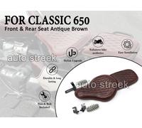 Per Reale Enfield Classico 650 Originale Pelle Anteriore & Retro Sedile Antico