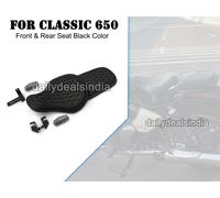 Per Reale Enfield Classico 650' Originale Pelle Anteriore & Retro Sedile Nero