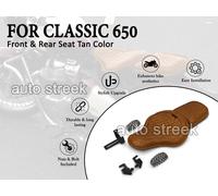 Per Reale Enfield Classico 650 Originale Pelle Anteriore & Retro Sedile Tan
