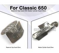 Per Reale Enfield Classico 650 Pompa Freno Protezione & Serbatoio Tappo Argento