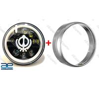 Per Reale Enfield Classico Reborn 350 7'' LED Faro Con Esterno Cerchio Cromo Aes